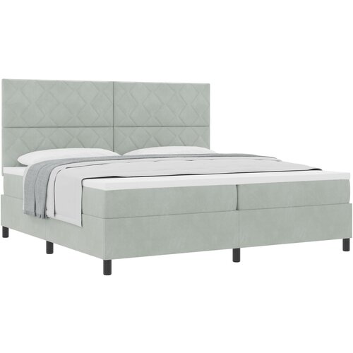 vidaXL Posteljni pod z vzmetnico svetlo siva 200x200 cm žamet, (22052479) Cene