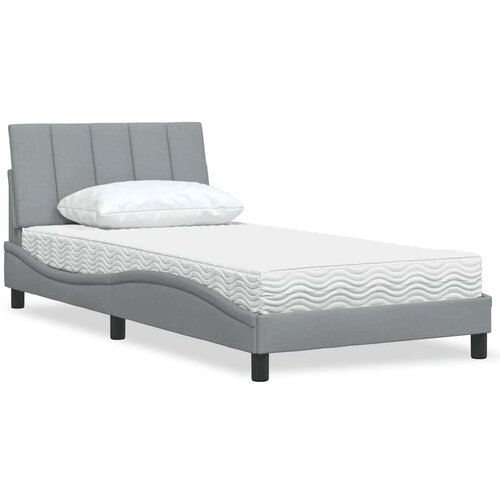  Krevet s madracem svjetlosivi 100x200 cm od tkanine Cene