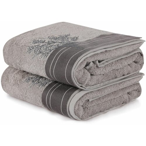  infinity - grey greydark grey bath towel set (2 pieces) Cene