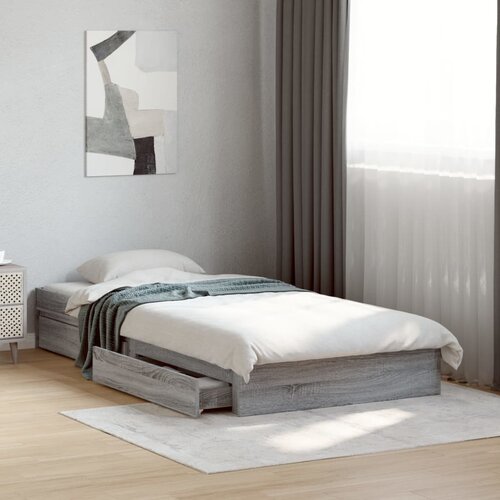 Furnova Posteljni okvir s predali siva sonoma 100x200 cm inženirski les, (21937904) Slike