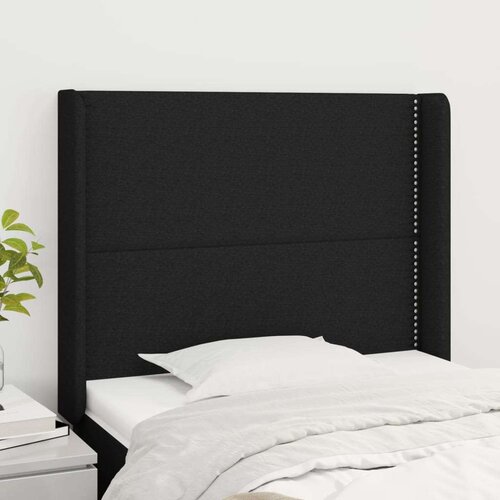  Uzglavlje s ušima crno 103x16x118/128 cm od tkanine Cijene