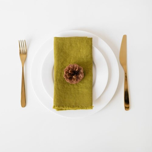 Linen Tales Set od 2 zelene platnene salvete Classic, 40 x 40 cm Slike