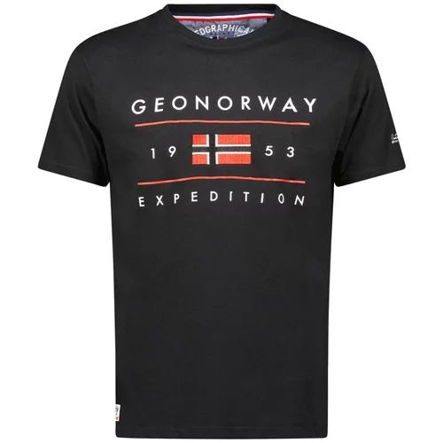 Geo Norway Majice s kratkimi rokavi SY1355HGN-Black Črna