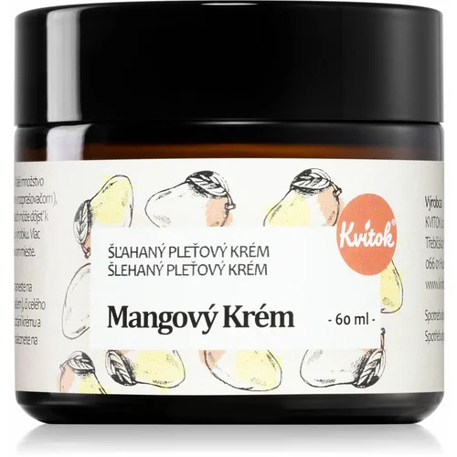Kvitok Mango cream Mangový krém nežna krema za obraz za občutljivo in suho kožo 60 ml