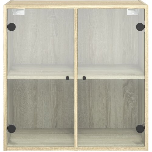  Zidni ormarić sa staklenim vratima boja hrasta 68x37x68,5 cm Slike