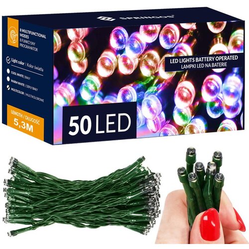  LED lampice na baterije 50 LED višebojne Cene