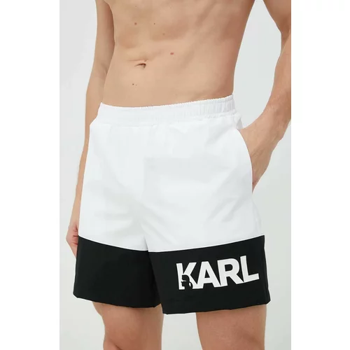 Karl Lagerfeld Kopalne kratke hlače bela barva