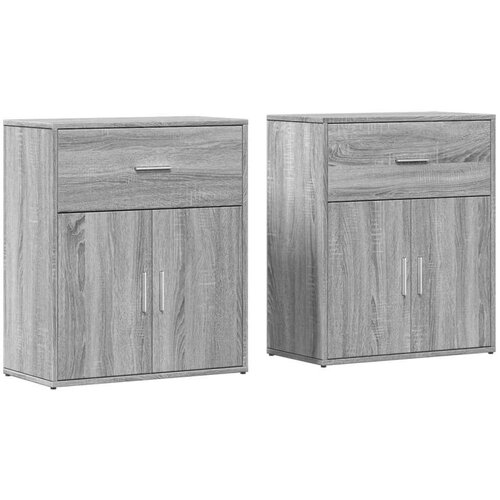 VidaXL Komoda 2 kom siva boja hrasta 60x31x70cm od konstruiranog drva Slike