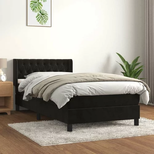 Box spring postelja z vzmetnico črn 90x190 cm žamet, (20791238)
