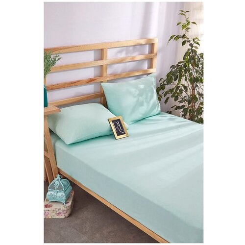 Mila Home Svijetlo plava pamučna plahta s gumom 180x200 cm &amp;ndash; Slike
