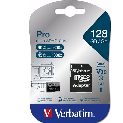 Verbatim MEMORIJSKE KARTICE MICRO SDXC CARD PRO U3 C10 128GB INCL ADAPTER Cene