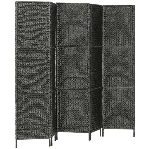 Maison Chic Paravan - Sobne pregrade 5-delni 193x160 cm vodna hijacinta črn, (22112022) Cene