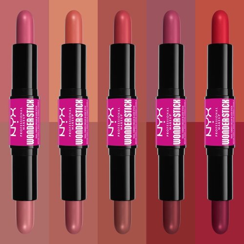 NYX Professional Makeup Wonder Stick Cream Blush obojestranski korektor odtenek 02 Honey Orange N Rose 2x4 g Slike