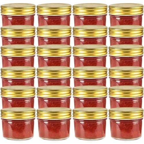  Staklenke za džem sa zlatnim poklopcima 24 kom 110 ml Slike