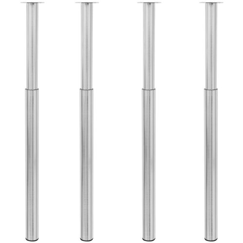 VidaXL Teleskopske noge za mizo 4 kosi bru&amp;scaron;eni nikelj 710 mm-1100 mm Slike