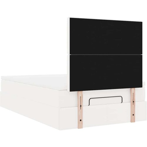VidaXL otomanski okvir kreveta s madraca bijeli 120x190cm umjetna koža Slike