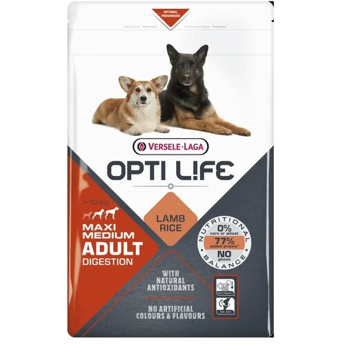 Versele-laga Opti Life Adult Digestion Medium &amp;amp; Maxi hrana za pse srednjih i velikih rasa osetljive probave, jagnjetina 2.5 kg Slike