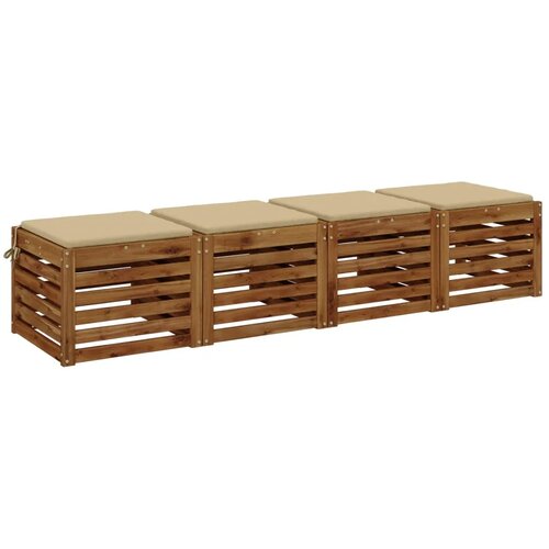  Jastučići za sjedalo od 4 dijela SOEST 4 kom. 100% poliester - Bež (poliester) 40 x 40 x 3 cm 4 Slike