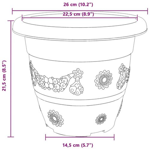  Saksije za biljke 24 pcs Crvena cigla &amp;Oslash; 26 x 21.5 cm Plastika Slike