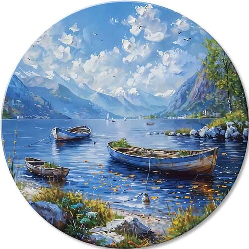  Okrugle slike sa akrilnim alpskim čamcima Cene