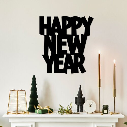 Wallity zidna dekoracija New Year 4, 31x33cm, Crna Cene