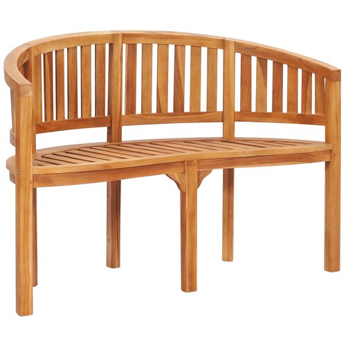 VidaXL Klupa u obliku banane od masivne tikovine 120 cm Slike