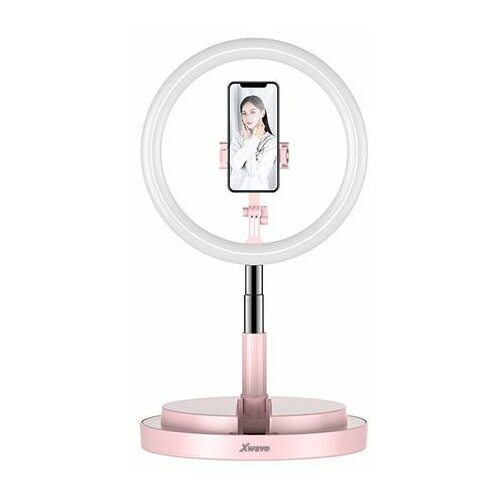 X Wave selfie stalak led svetlo, visina 58-168cm, roze ( LED Ring stand pink ) LED Ring stand pink Slike