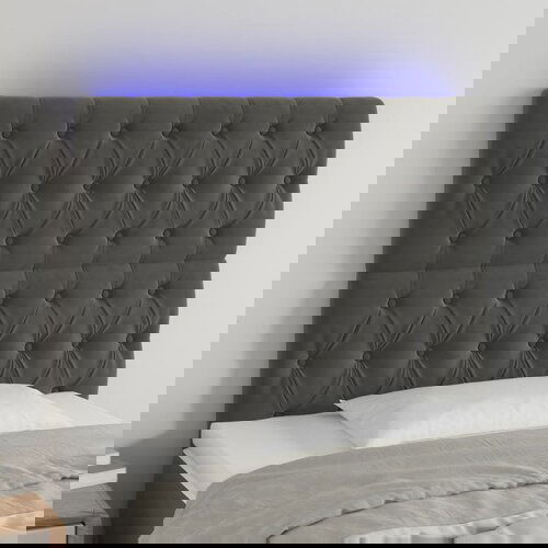VidaXL LED uzglavlje tamnosivo 100x7x118/128 cm bar&amp;scaron;unasto Slike
