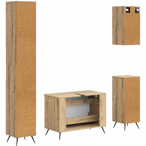  Set kupaonskih ormara od 4 dijela BREDA Hrast artisan Slike