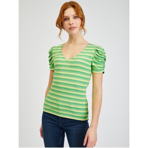 Orsay Yellow-Green Womens Striped T-Shirt - Women Cene