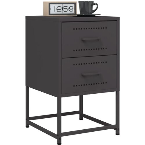 VidaXL Noćni ormarići 2 kom crni 36 x 39 x 60,5 cm čelični Slike