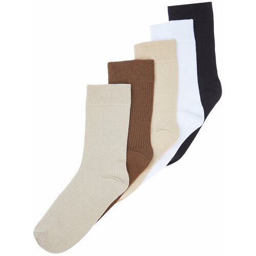Trendyol multi-colored men's 5-Pack cotton textured college-tennis-medium size socks Cene