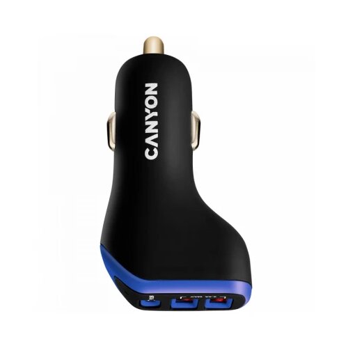 Canyon car charger C-08 pd 18W usb-c 2USB-A black purple Slike