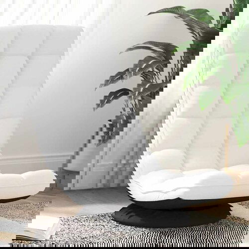 vidaXL Vrtljiv talni stol bela 70x51x79 cm blago Cene