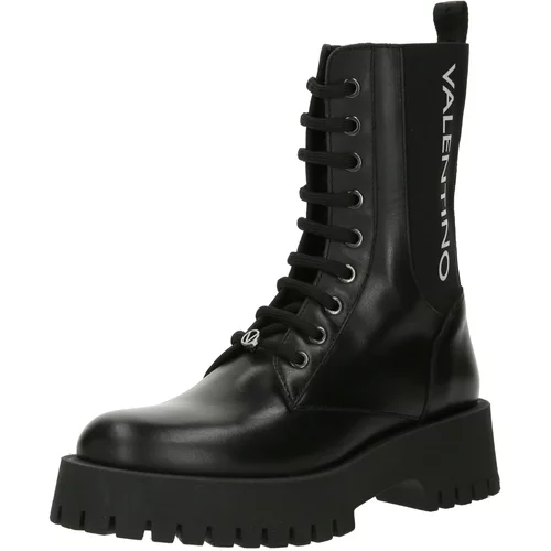 Valentino Shoes Gležnjače na vezanje 'Combat' crna / bijela