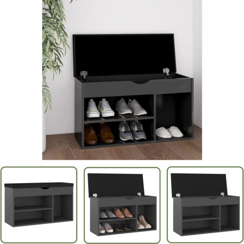 The Living Store Klop za čevlje z blazino siva 80x30x47 cm inženirski les - Klop Za Čevlje, (21744549) Cene