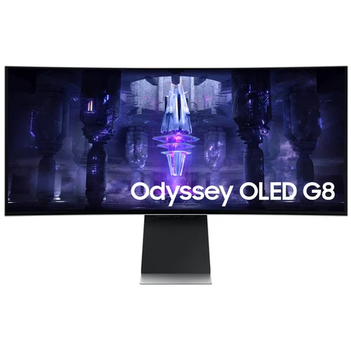 Samsung Odyssey OLED G8 S34BG850SU LED zaslon 86.4 cm (34 palac) Energetska učinkovitost 2021 G (A - G) 3440 x 1440 piksel UWQHD mini displayport, mikro HDMI, USB-C®