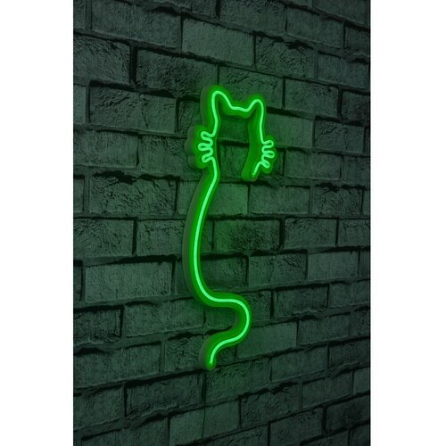Wallity Cat - Green Green Decorative Plastic Led Lighting Slike