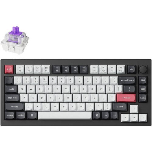 KEYCHRON Q1 HE QMK Brezžična tipkovnica z RGB gumbom Magnetno stikalo Nebula (črna) Slike