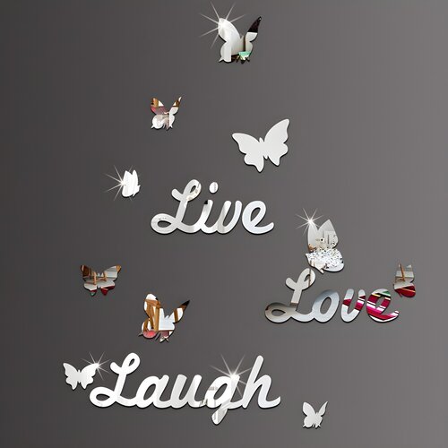 IZMAEL Ogledalne samoljepljive naljepnice za zid - Live, Love, Laugh Cene