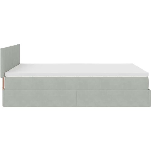  Otomanski krevet s madracem svijetlosivi 140x200 cm bar&amp;scaron;unasti Slike