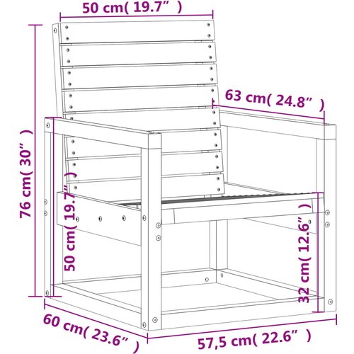  Vrtna stolica 57,5 x 63 x 76 cm od masivne borovine Slike