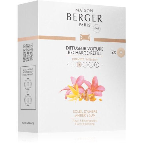Maison Berger Paris Car Amber&amp;#039;s Sun miris za auto zamjensko punjenje 2 kom Slike