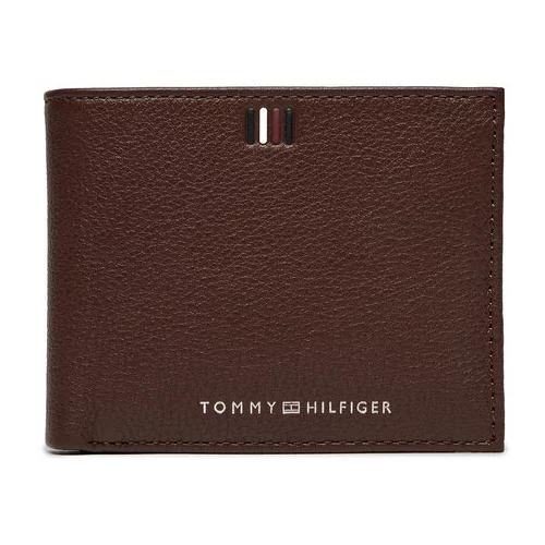 Tommy Hilfiger Velika moška denarnica Th Central Mini Cc Wallet AM0AM11854 Rjava