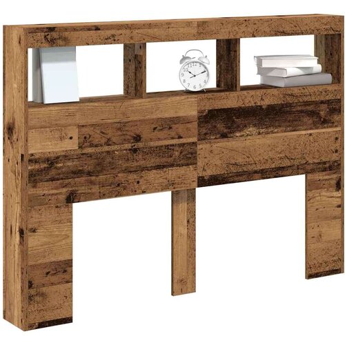 Ormarić za uzglavlje s LED svjetlima staro drvo 140x17x102 cm Slike