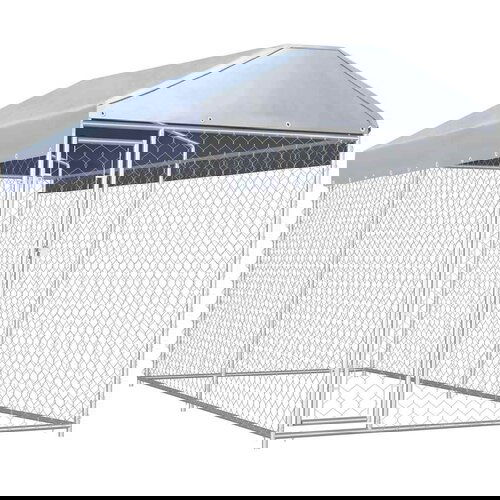 vidaXL zunanji pasji boks s platneno streho 382x192x225 cm Cene