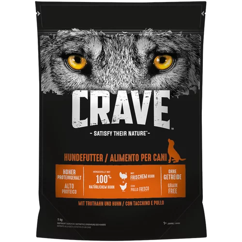 CRAVE Adult suha hrana za pse s puretinom i piletinom - 1 kg
