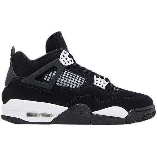 Nike Ko&amp;scaron;arka Baskets Air Jordan 4 Retro White Thunder nubuck noir Črna Slike