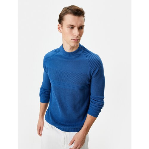 Koton Knitwear Sweater Slim Fit Textured Crew Neck Long Sleeve Cene
