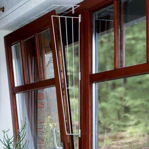 Trixie zaščitna ograja za nagibna okna, bela - Oblika 1: Stran okna